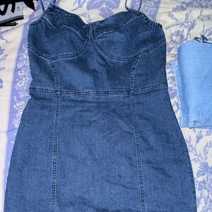 Haute Monde Blue Denim Mini Dress